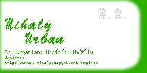 mihaly urban business card
